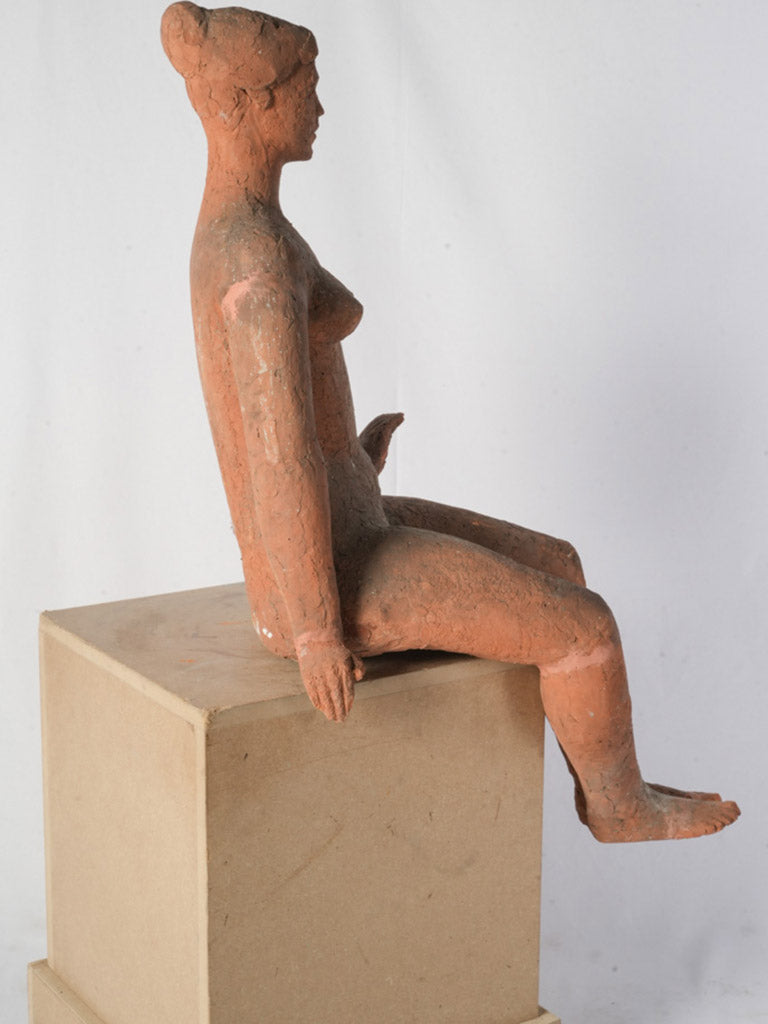 Handcrafted coarse clay ornament  