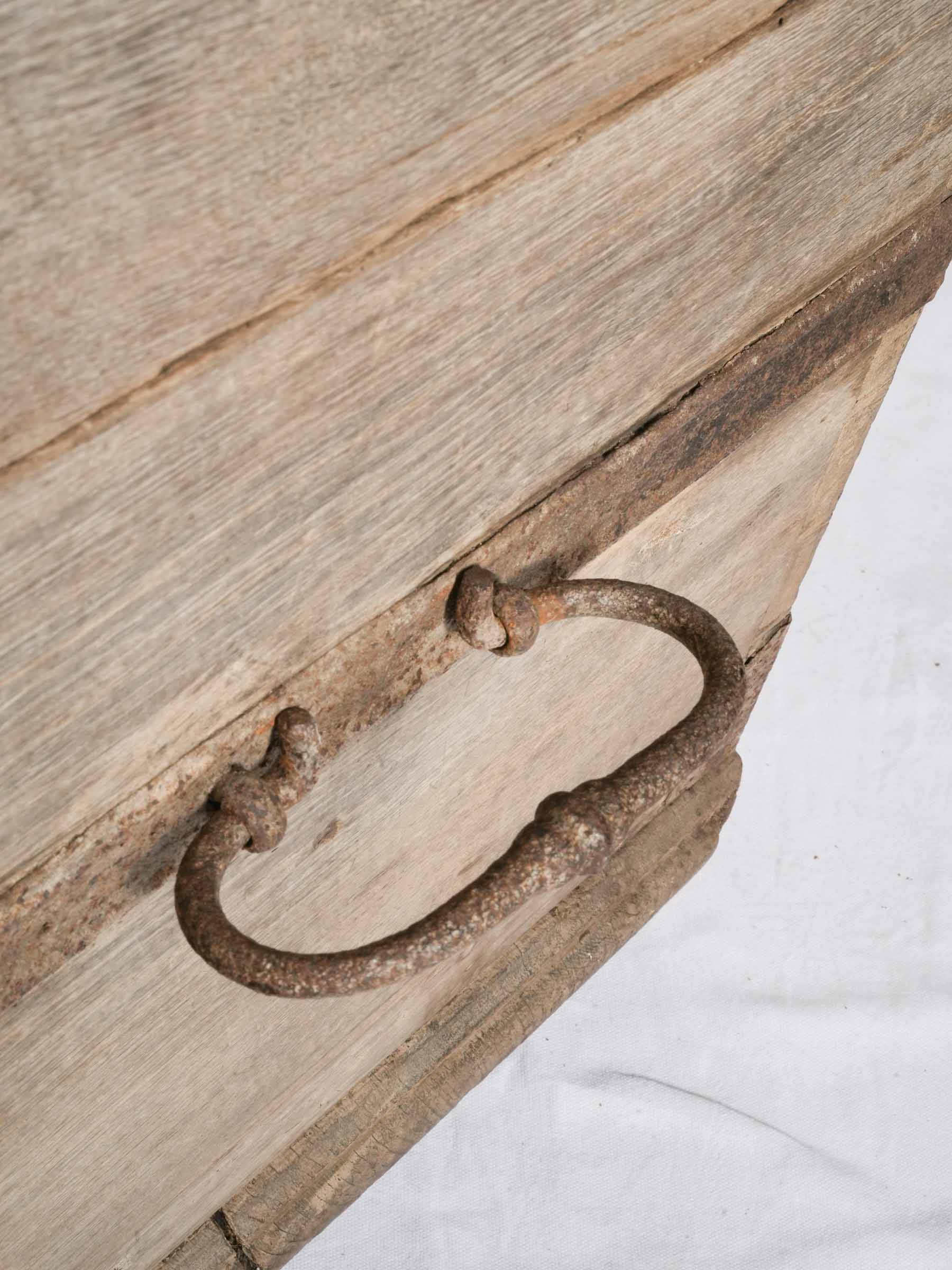 Distressed iron-stained wooden trunk  