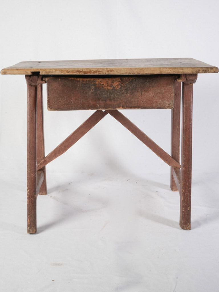 Timeworn walnut armchair side table
