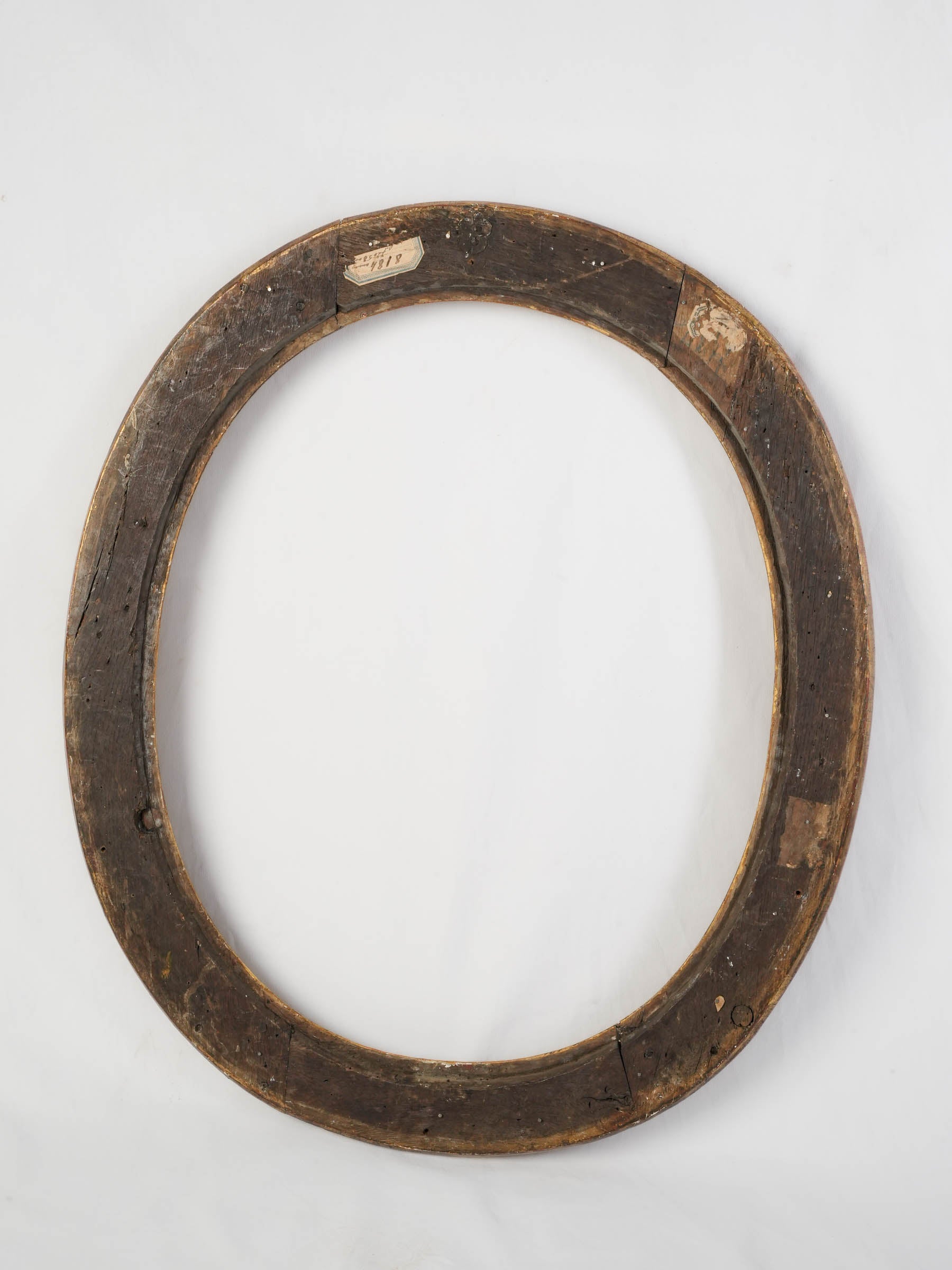 Large French Louis XIII-Style Carved Gilt Oak Oval Frame, circa 1680 - 35½"x 30¾"