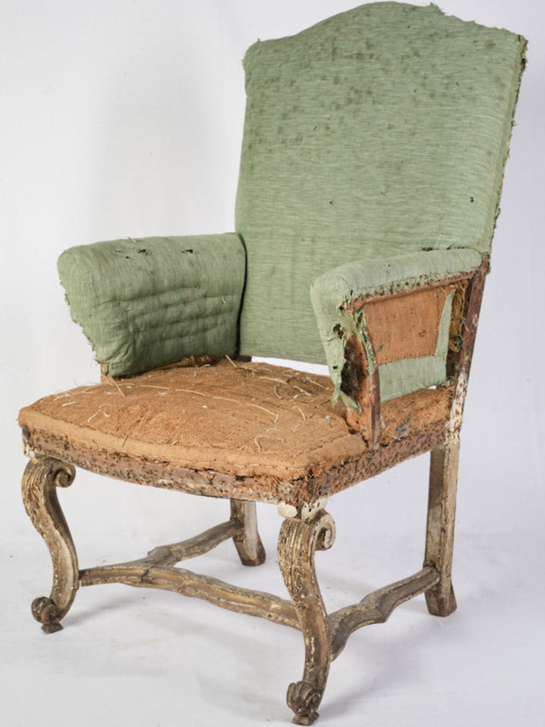 18th Century Italian Rococo Wingback Armchair Ready for Reupholstery - 44½"