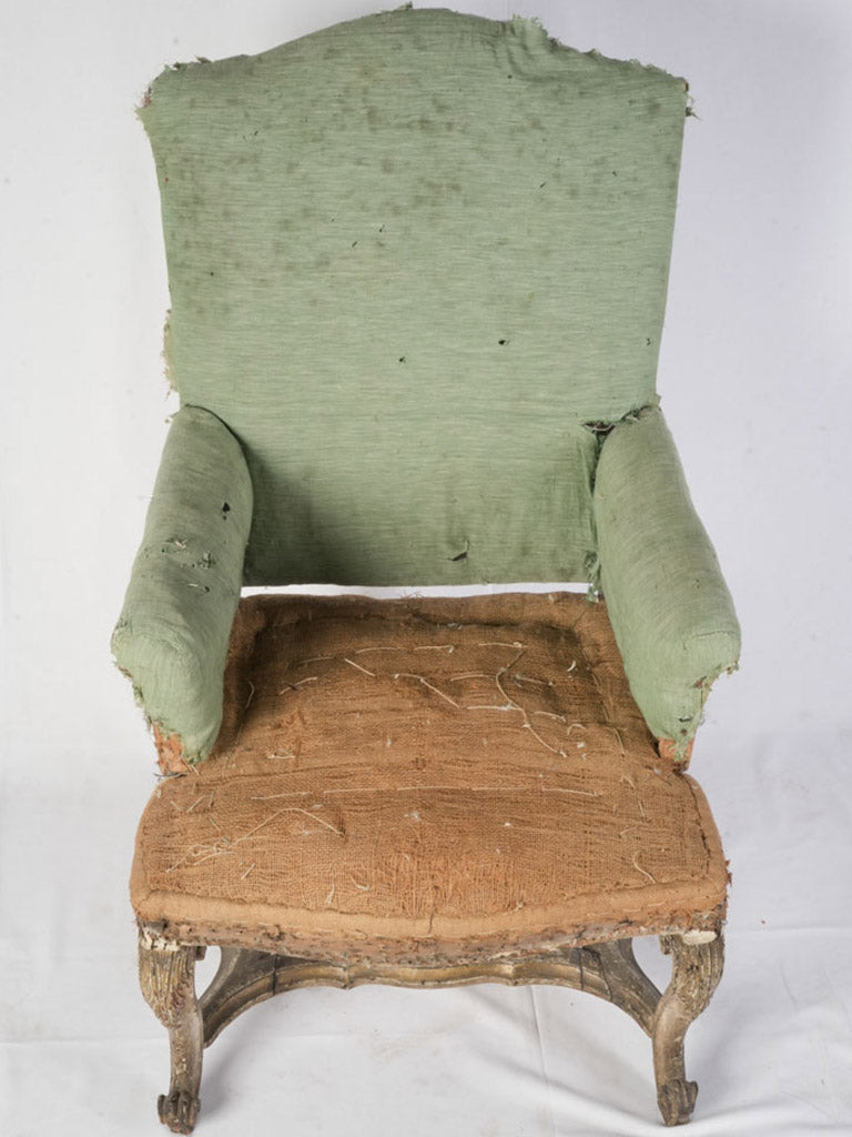Hand-carved beech wingback chair