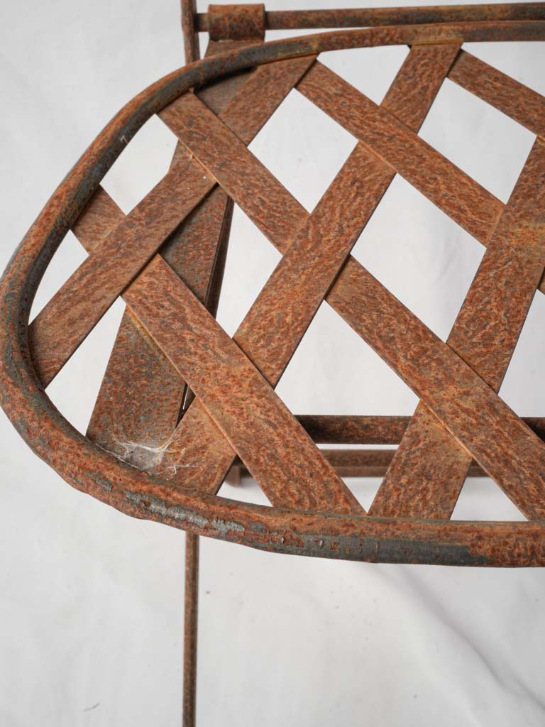 Unique rusted patina patio chair  