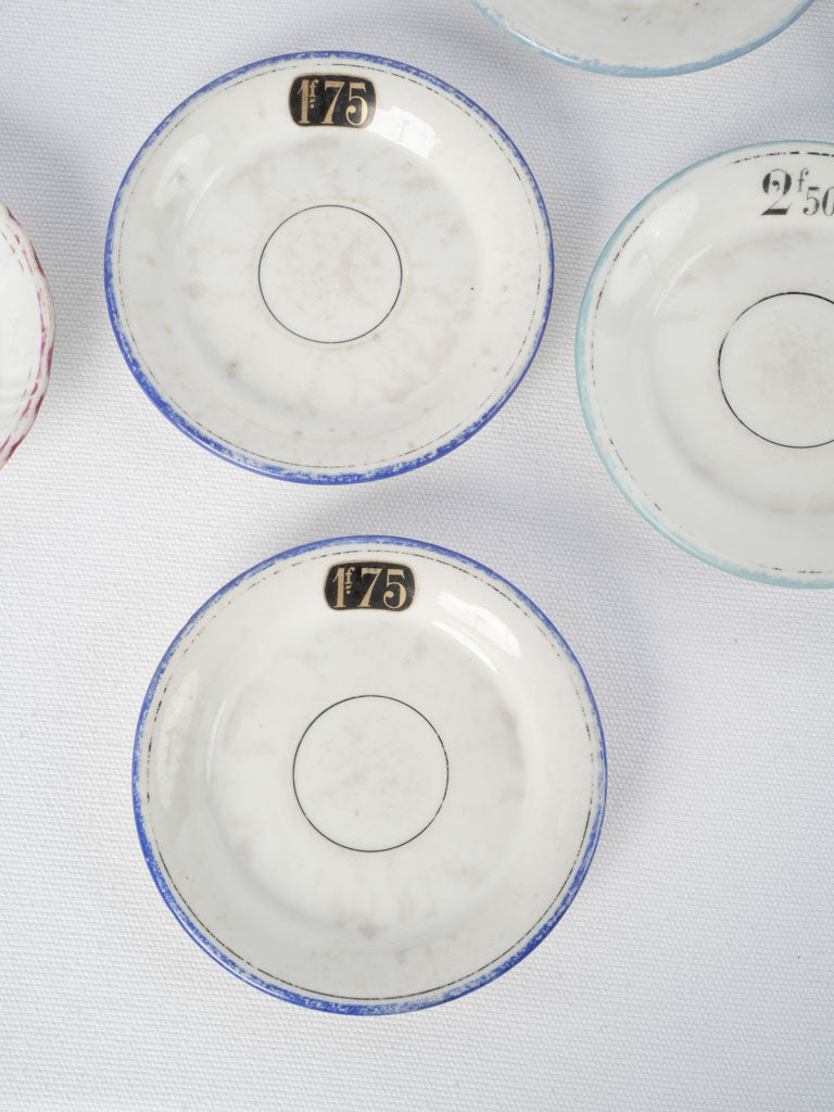 Quaint historic French currency plates