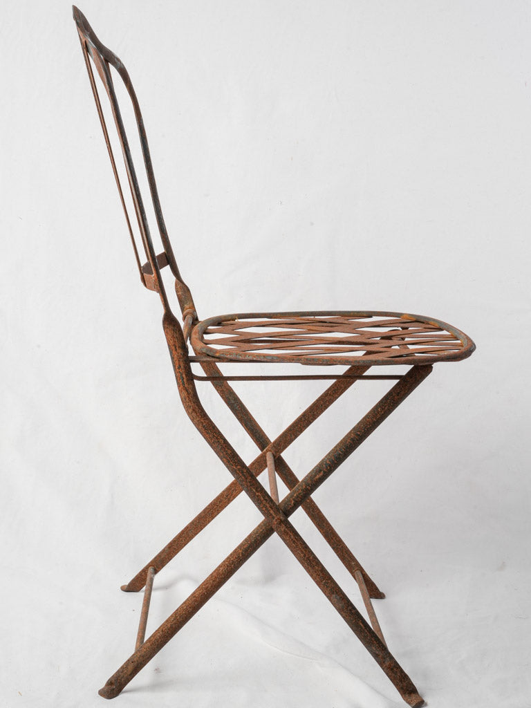 Distressed style outdoor metal chair  