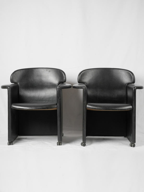 Elegant office armchairs in original leather
