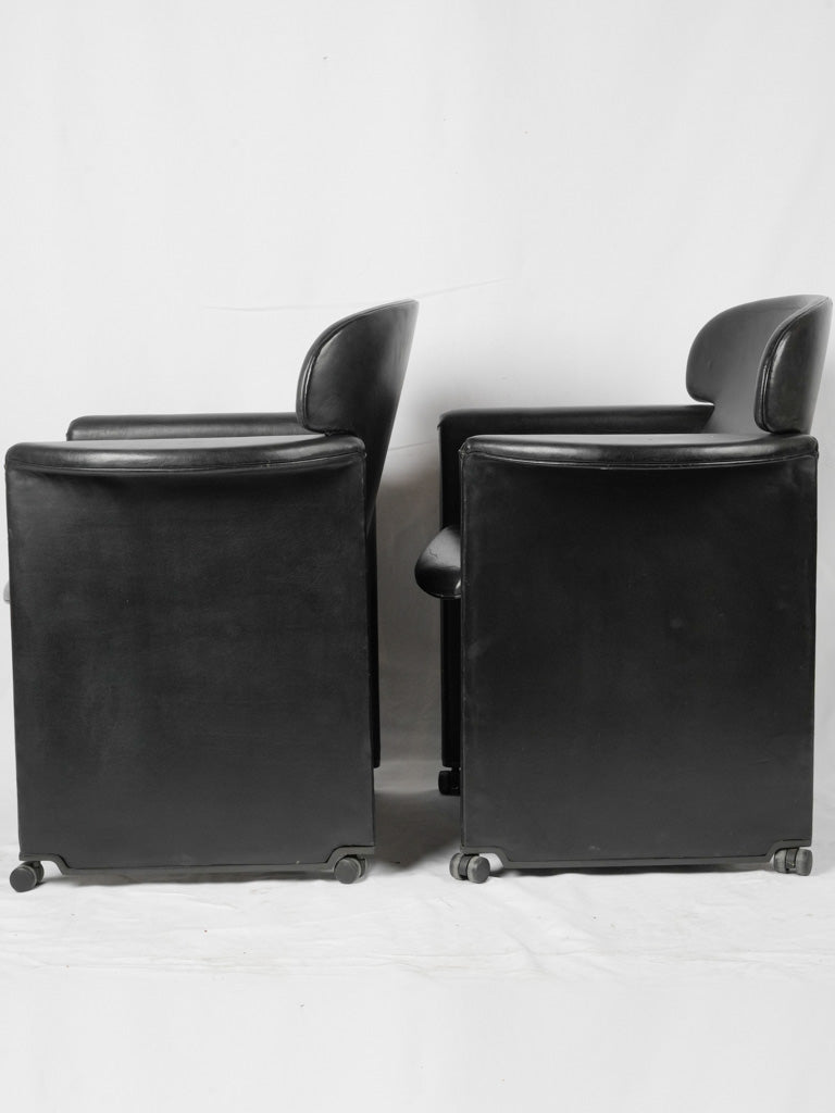 Stylish Tobia Scarpa leather armchairs