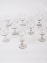 RESERVED CS Antique French bistro wine glasses - set of 8