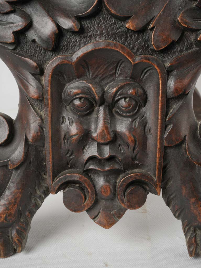 Carved walnut sgabello entryway chair