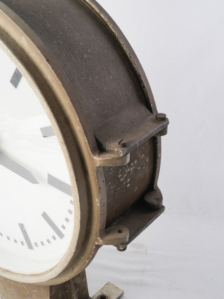 Weathered finish double-sided wall clock  