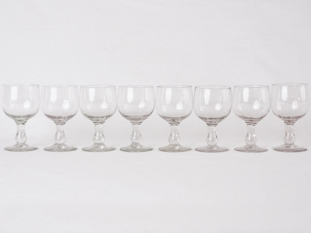 RESERVED CS Antique French bistro wine glasses - set of 8