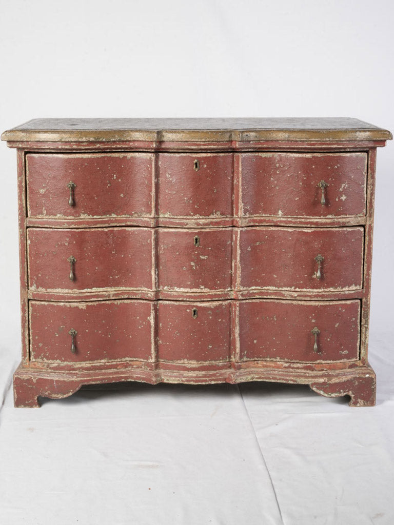 Oxblood red Louis XV-style commode  
