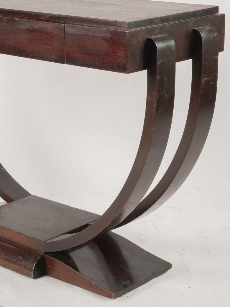Symmetrical curved base Art Deco console  