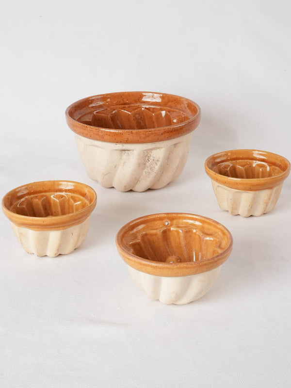 Antique earthenware Bundt pan collection