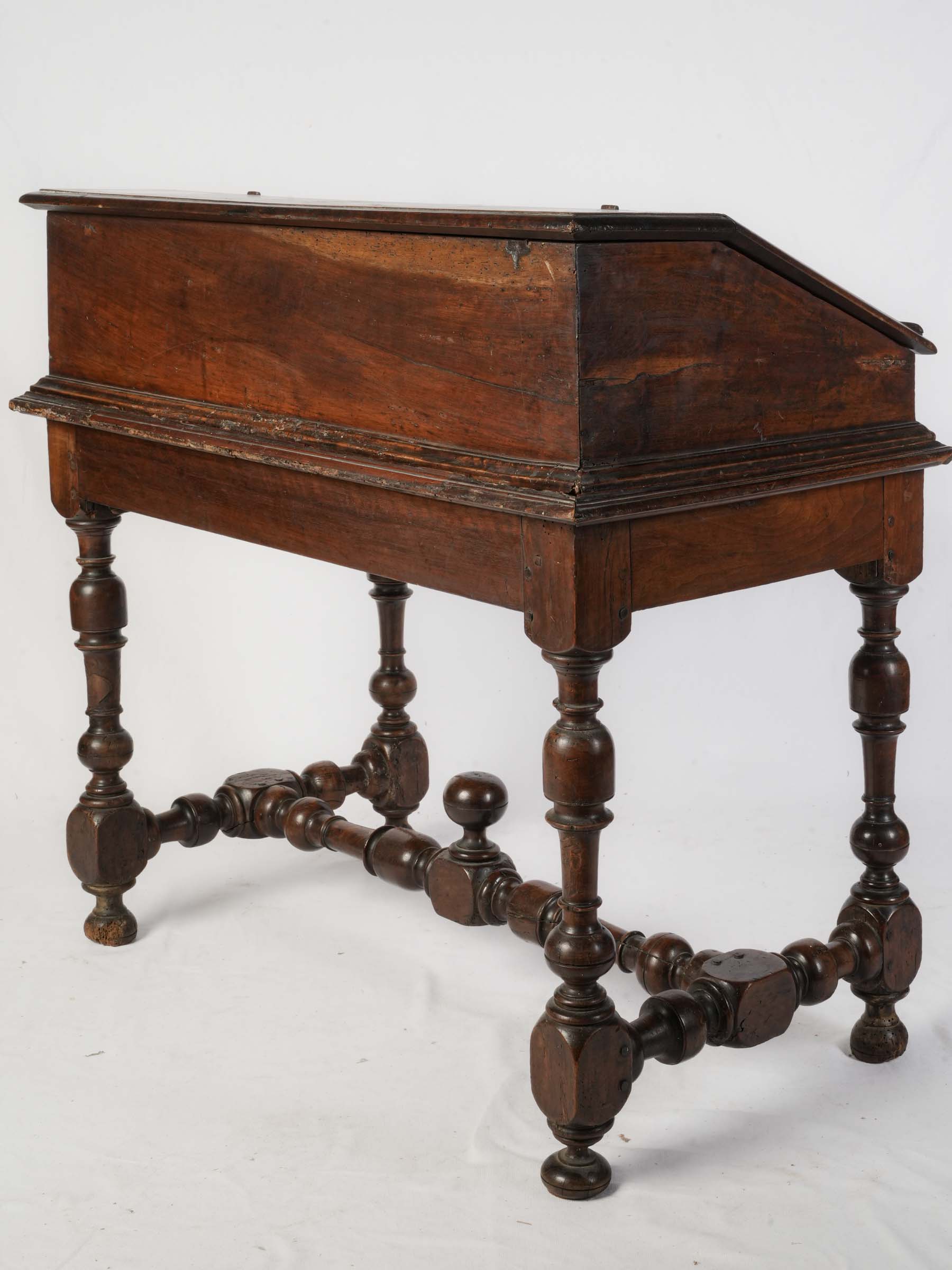 17th Century Traveling Writing Desk on Turned Base - 33½" x 37"