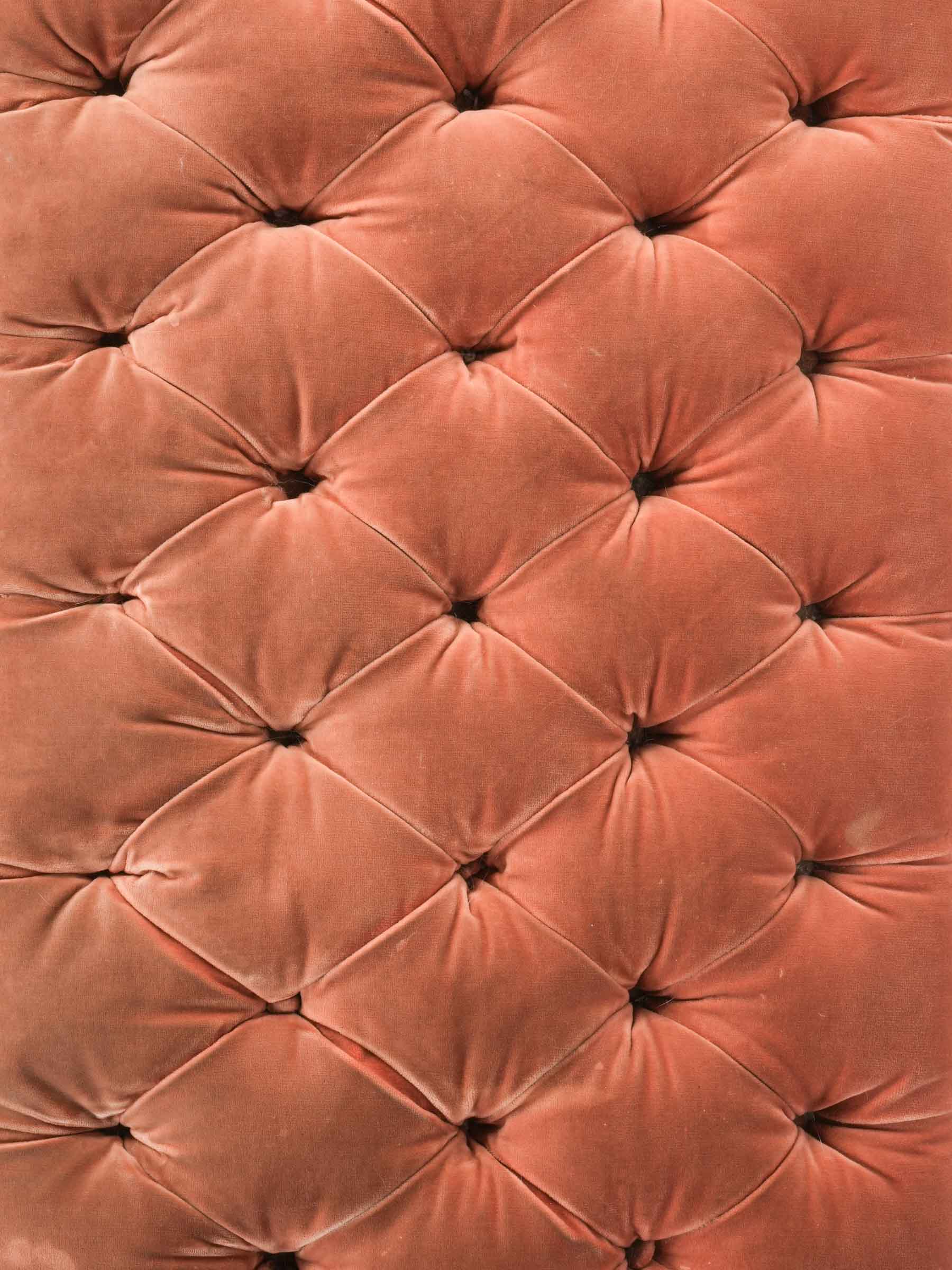 Pair of Opulent Italian Terracotta Velvet Storage Ottomans, Att. to Renzo Mongiardino, Late 20th Century - 54¼"