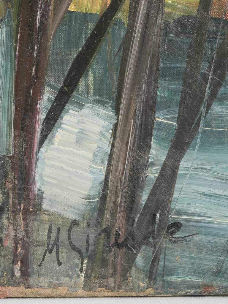 Rustic farmhouse depicted art piece