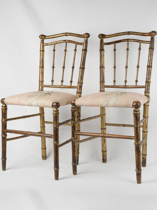Elegant upholstered Napoleon III chairs