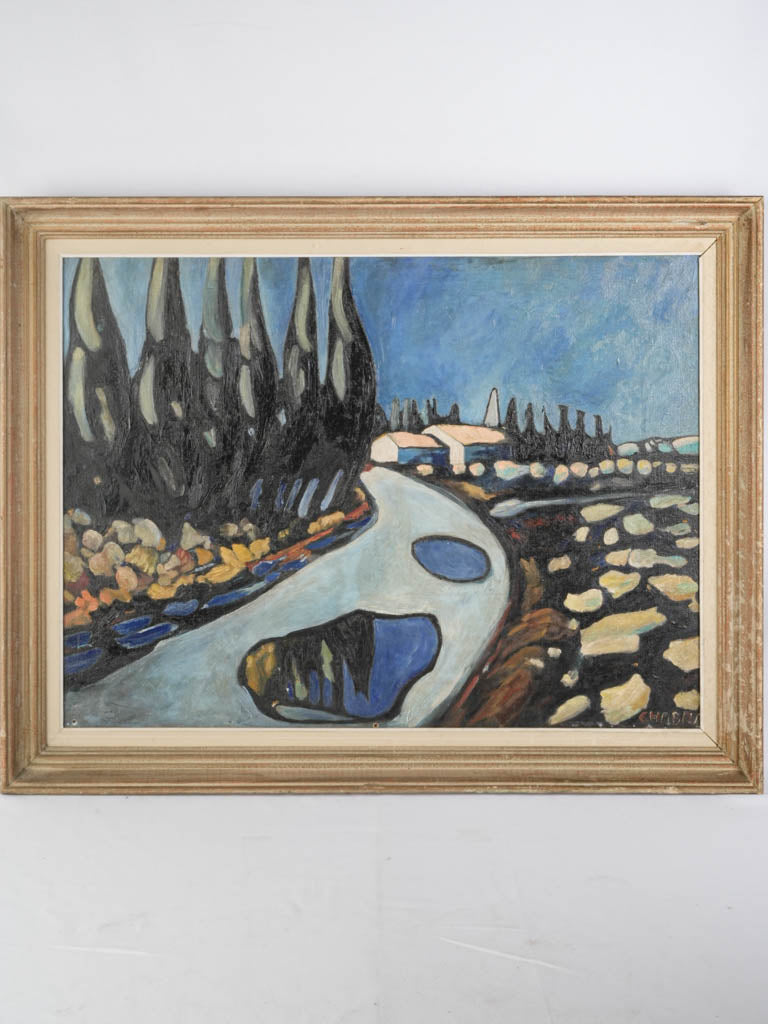 Evocative Provençal landscape canvas painting  