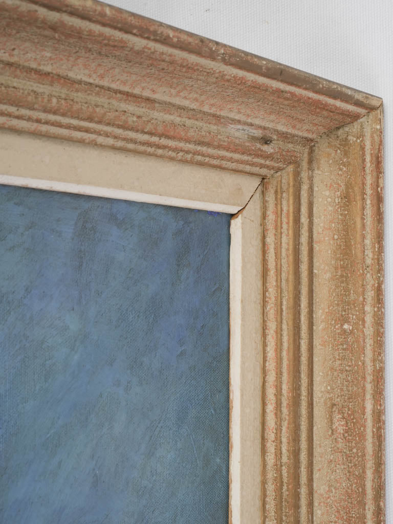Patinated carved frame painting  