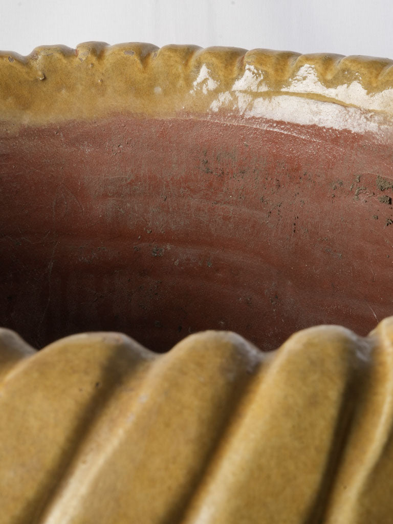 Decorative glazed grapevine relief planter