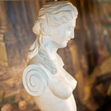 Quaint French sculptural stone mermaid table lamps
