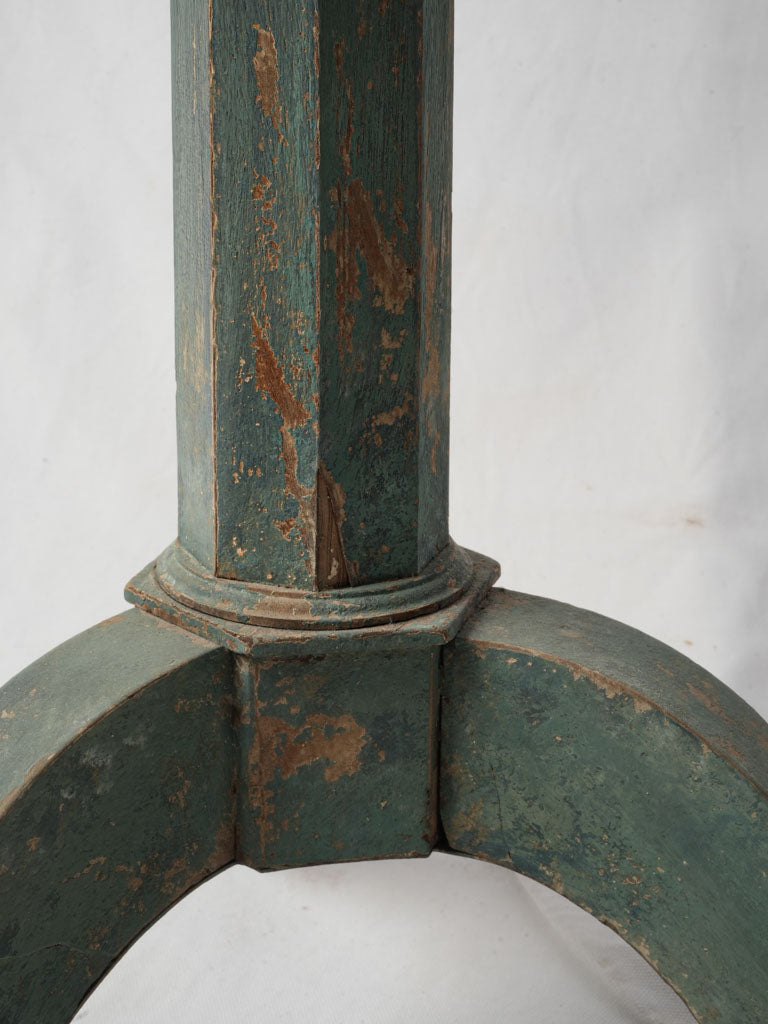 Antique French Rustic Gueridon Table W/ Green-Blue Patina - 29¼"