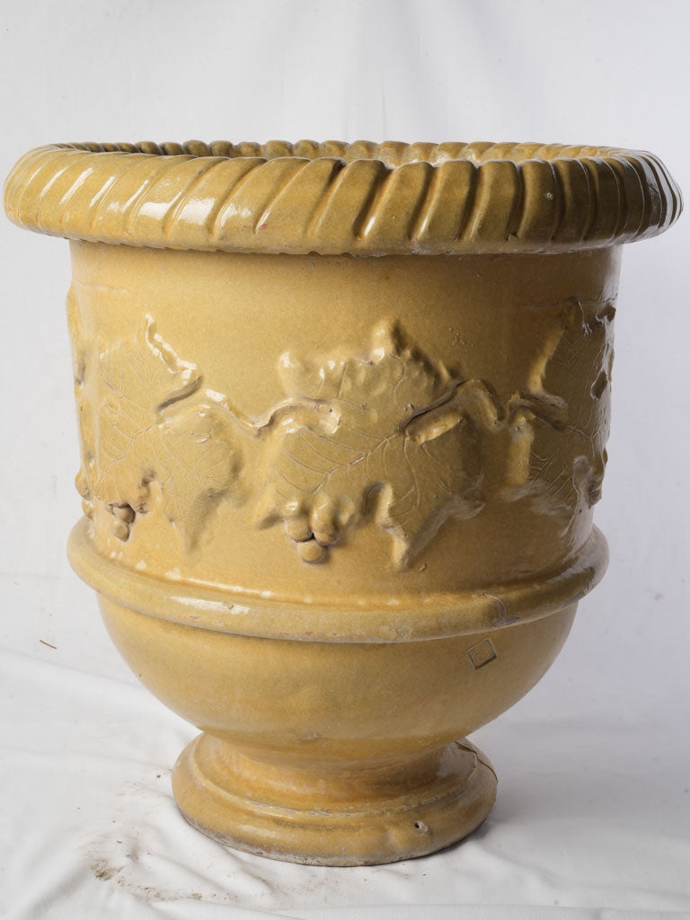 Charming antique mustard-glazed planter