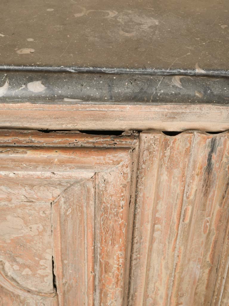 Vintage, pine, Lyonnais marble-top buffet  