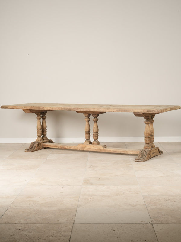 Antique carved oak monastery table