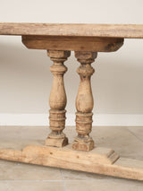 Artisan-crafted monastery table, antiqued oak