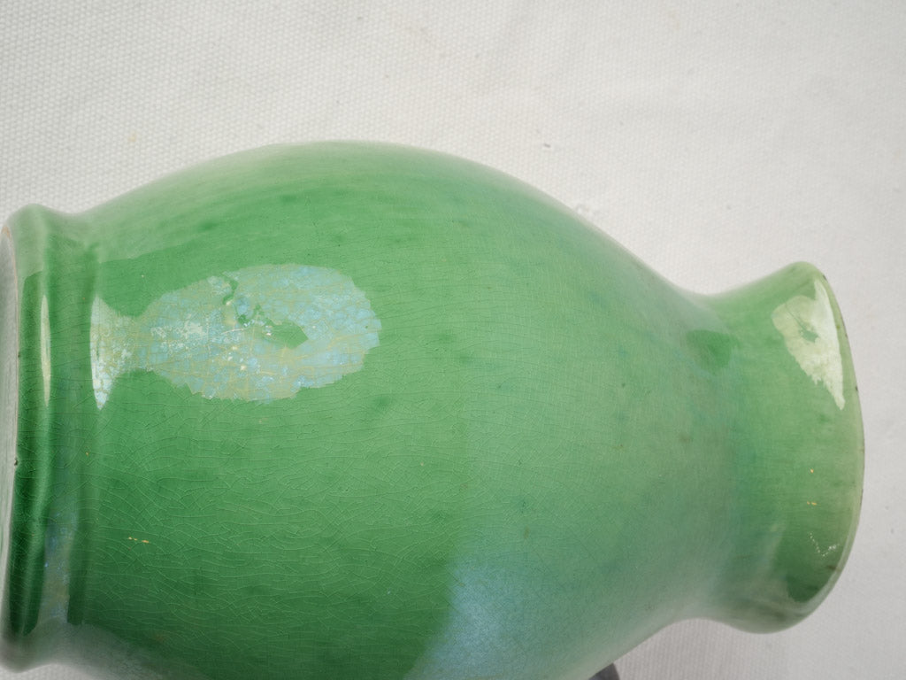 Mid-20th Century Dieulefit Striking Green-Glazed Terracotta Jug - 8¼"