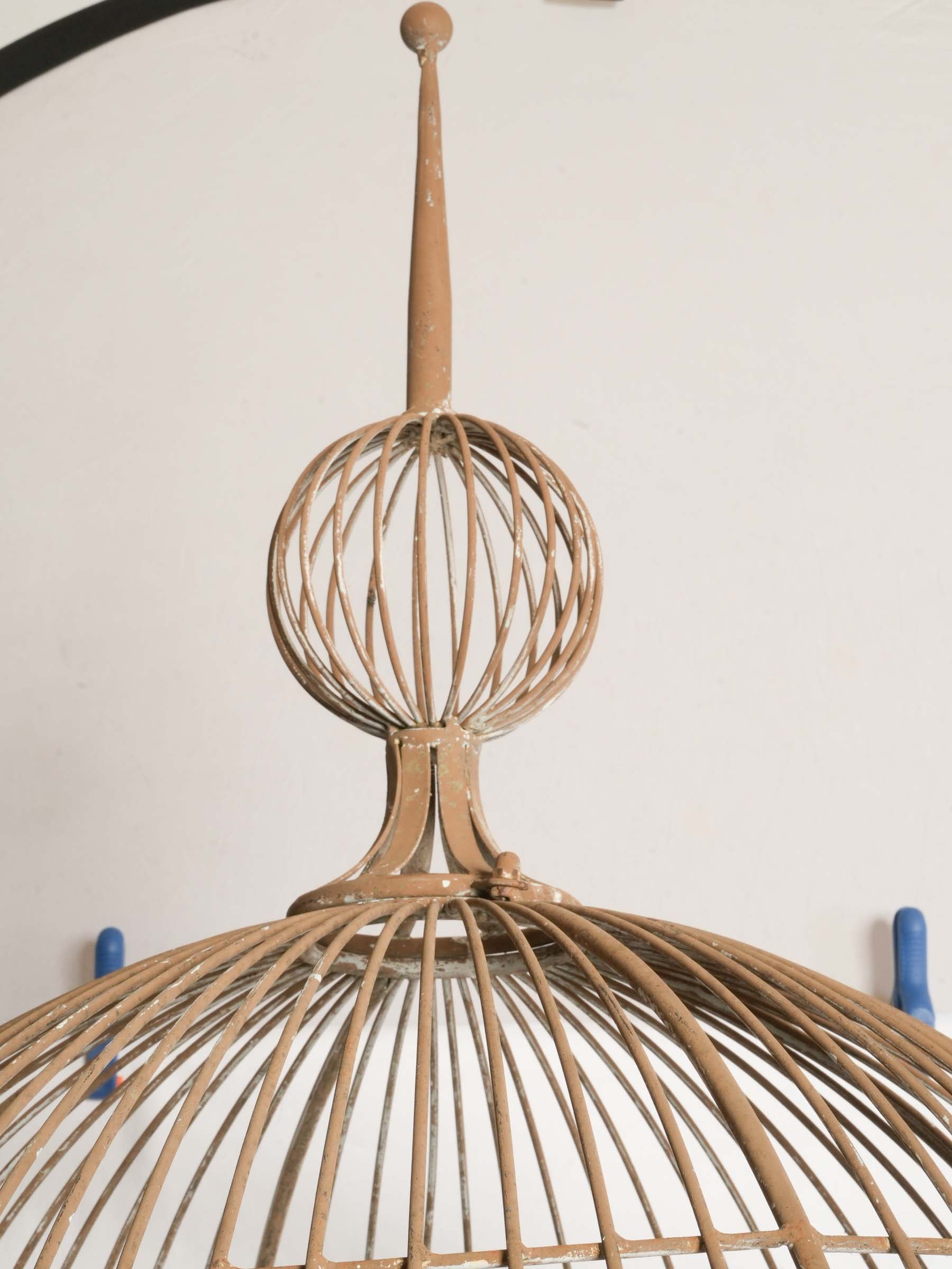 Pair of 20th-Century French Painted-Iron Tall Garden Aviaries - 100½"