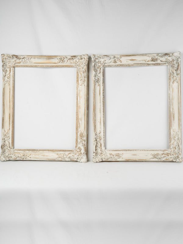 Ornate, gold, patina-finished picture frames 