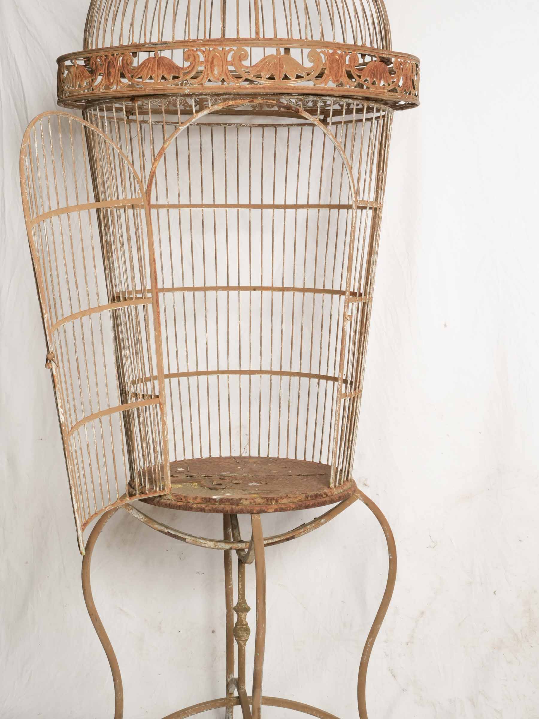 Pair of 20th-Century French Painted-Iron Tall Garden Aviaries - 100½"