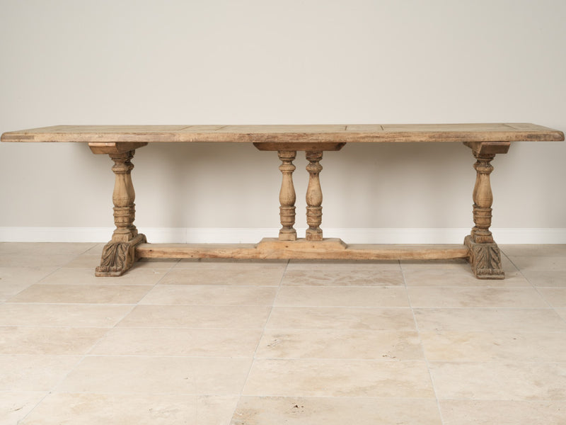 Classic turned-leg monastery dining table