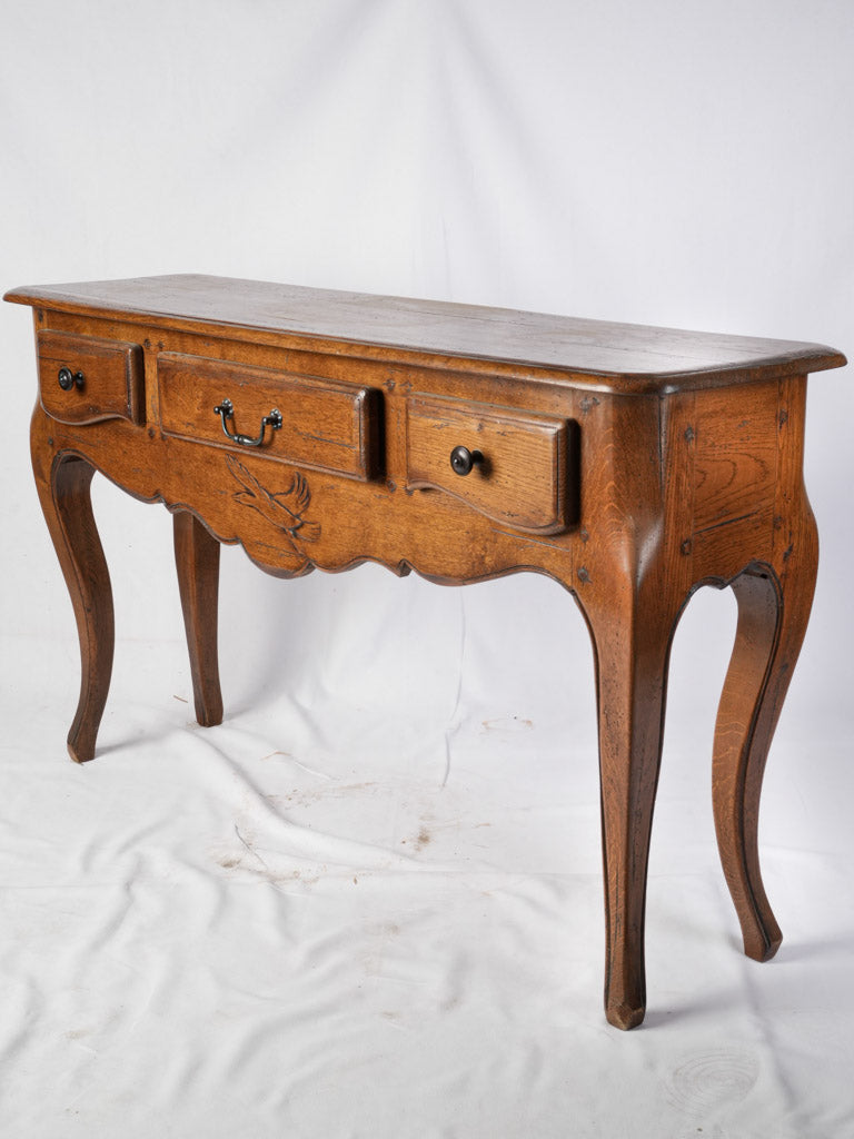 Elegant vintage oak console table  