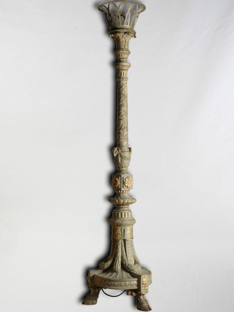 Monumental French iron torchère  