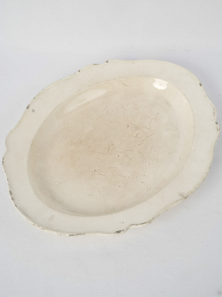  Aged, antique, earthenware wall display platter