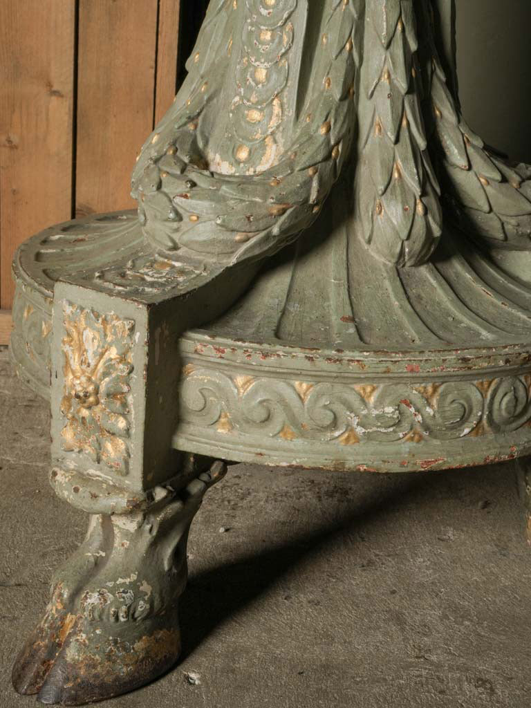 Oxidized patina cast iron torchère  