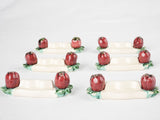 Set of 6 antique Majolica knife rests 4"