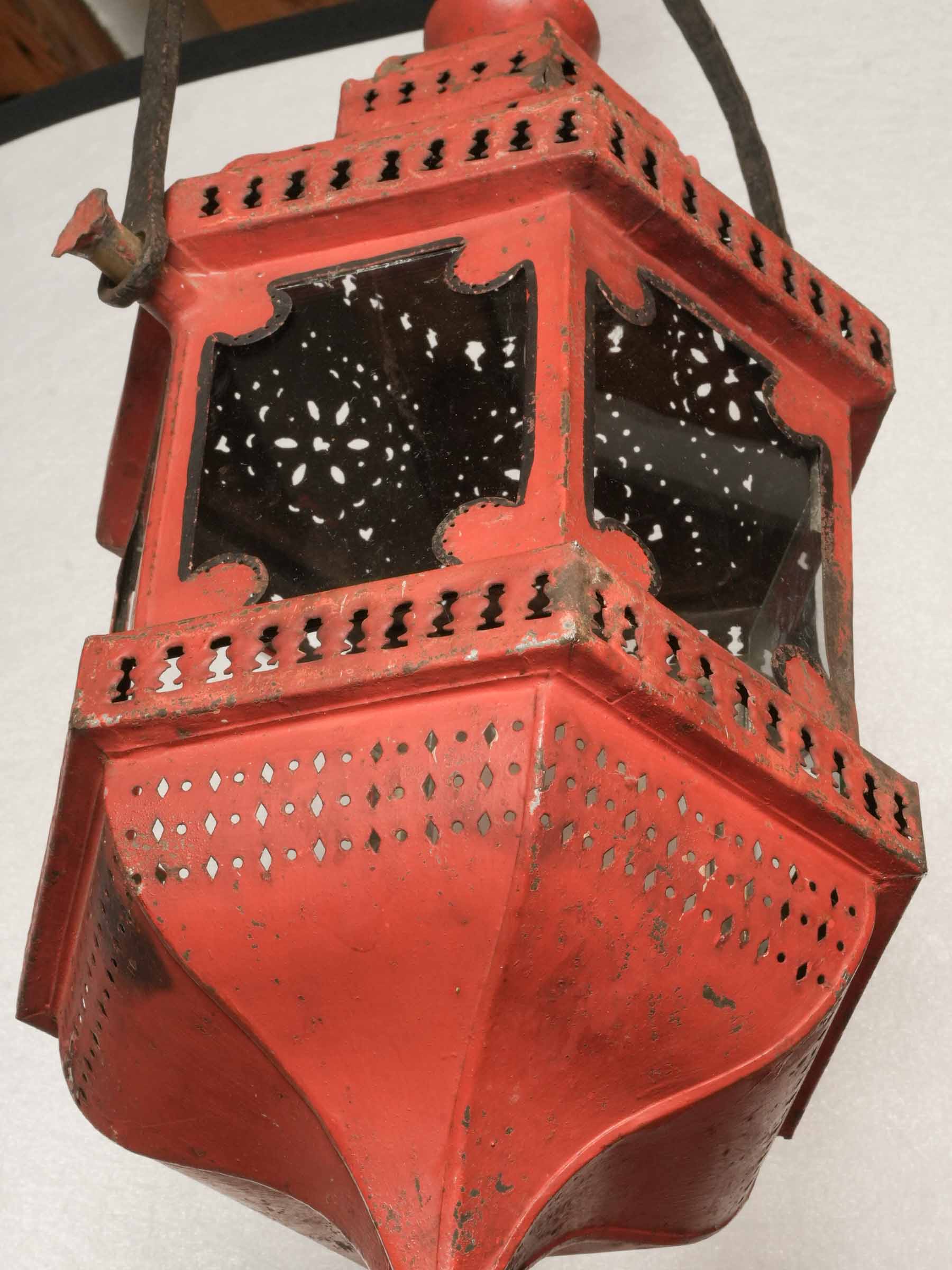 18th Century Painted Tole Processional Lantern - 37"