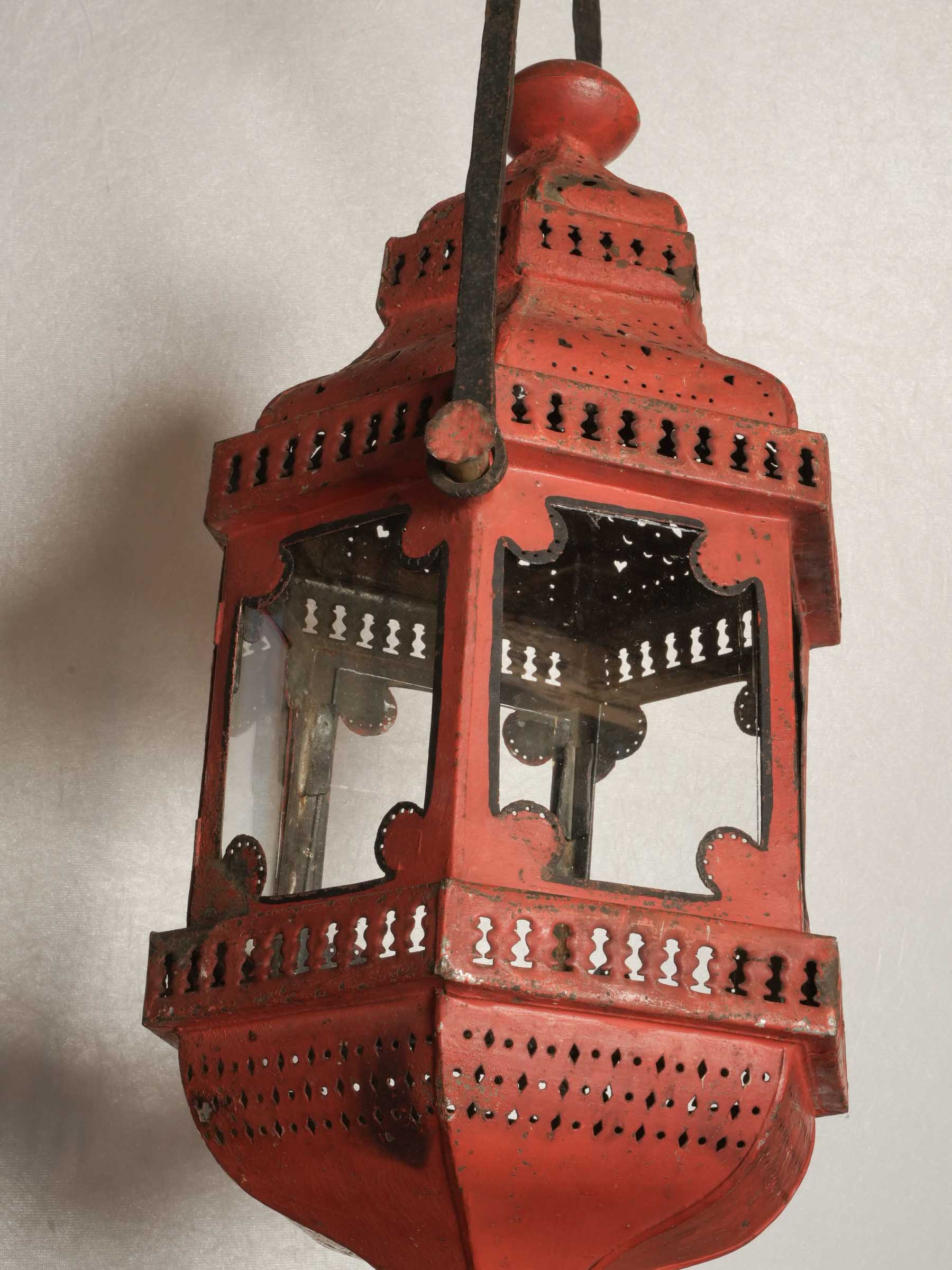 18th Century Painted Tole Processional Lantern - 37"
