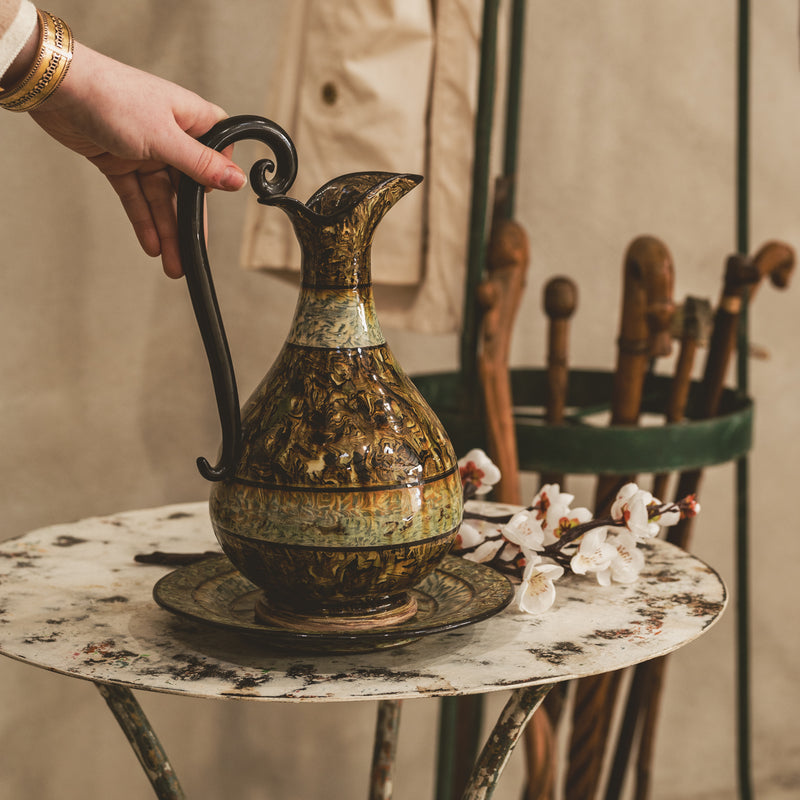 Beautiful Uzes traditional pottery pitcher