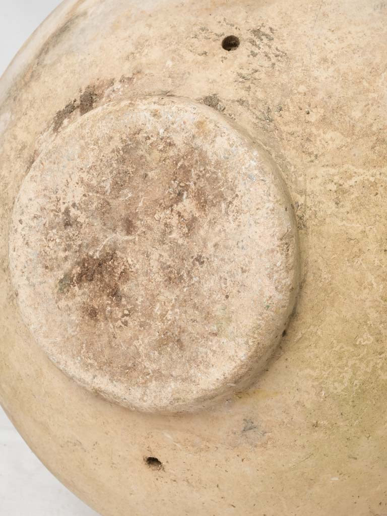Historical, artisanal Biot olive container
