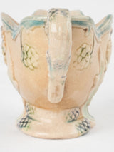 Antique Majolica sauce boat with artichoke motifs - Fives-Lille Antione Gustave De Bruyn