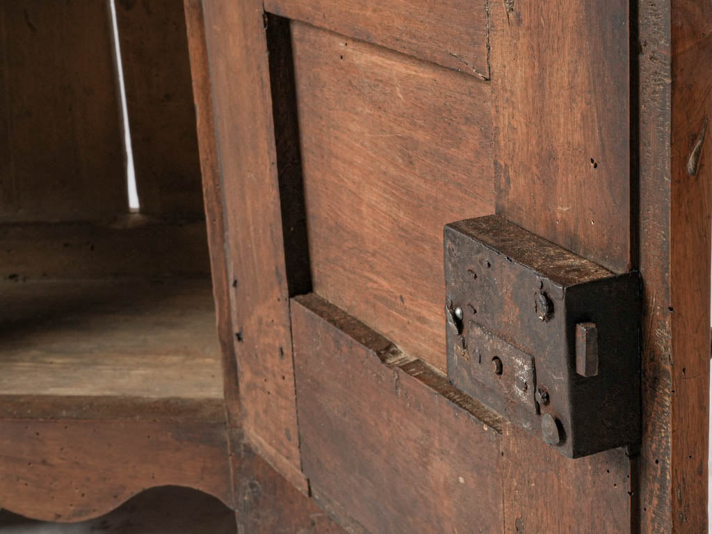 Historic aged wooden low chest  