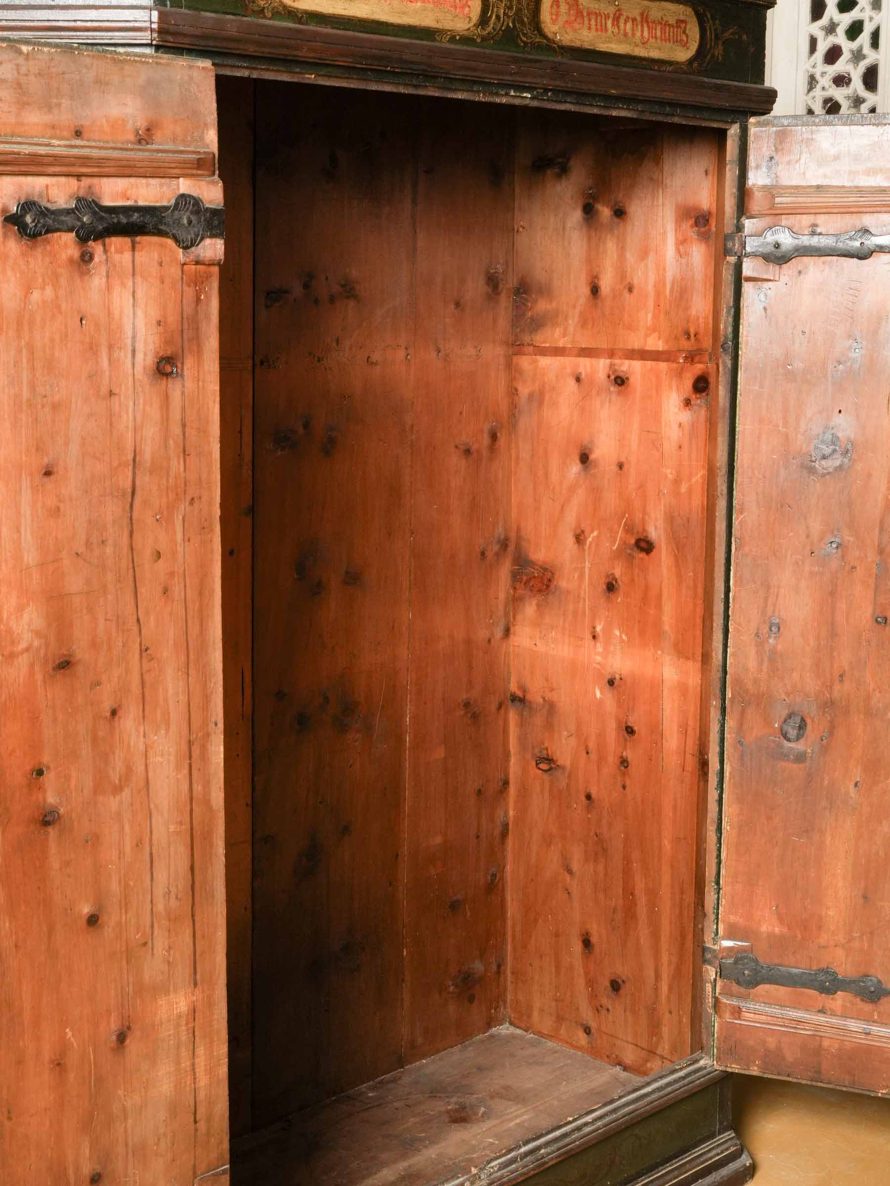 Rare 18th-Century Painted Marriage Cupboard - 69¾" x 53½" x 26¾"