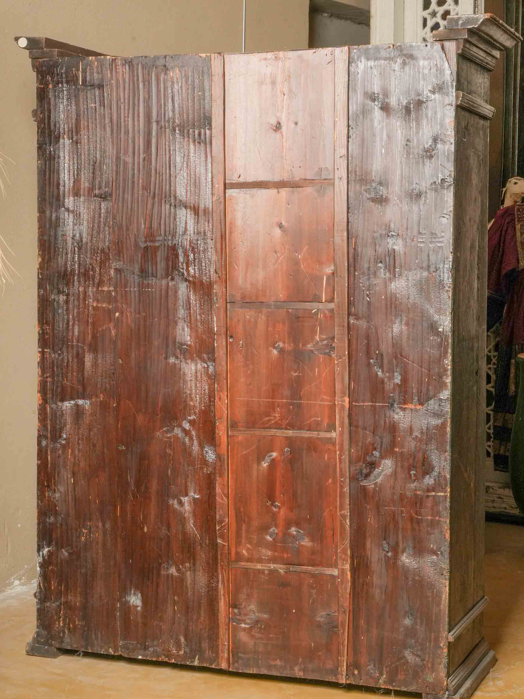 Rare 18th-Century Painted Marriage Cupboard - 69¾" x 53½" x 26¾"