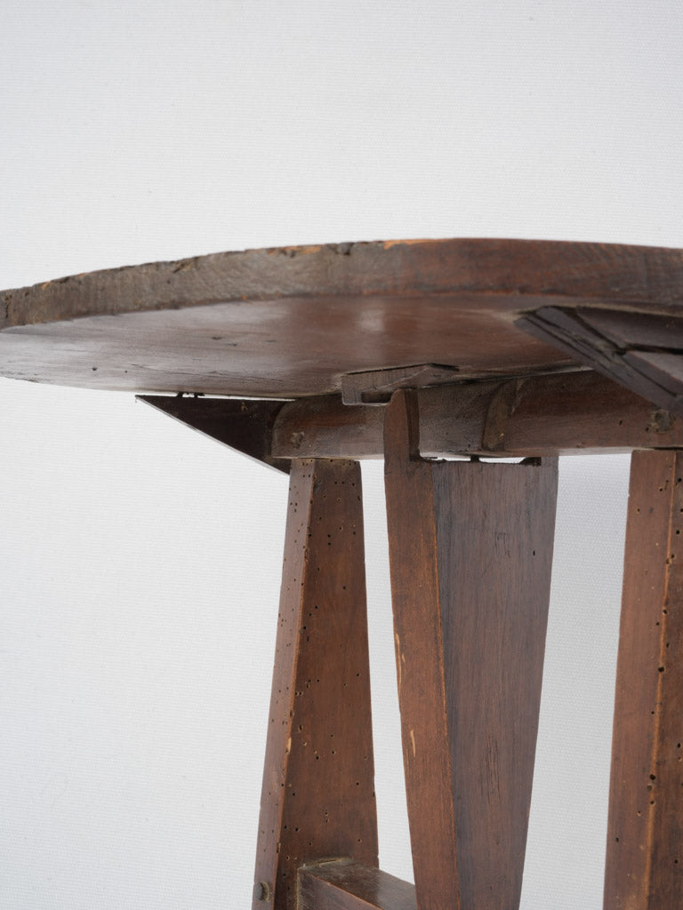 Antique aged wooden folding toy table